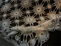 Beautiful white tablecloth, crochet knitted